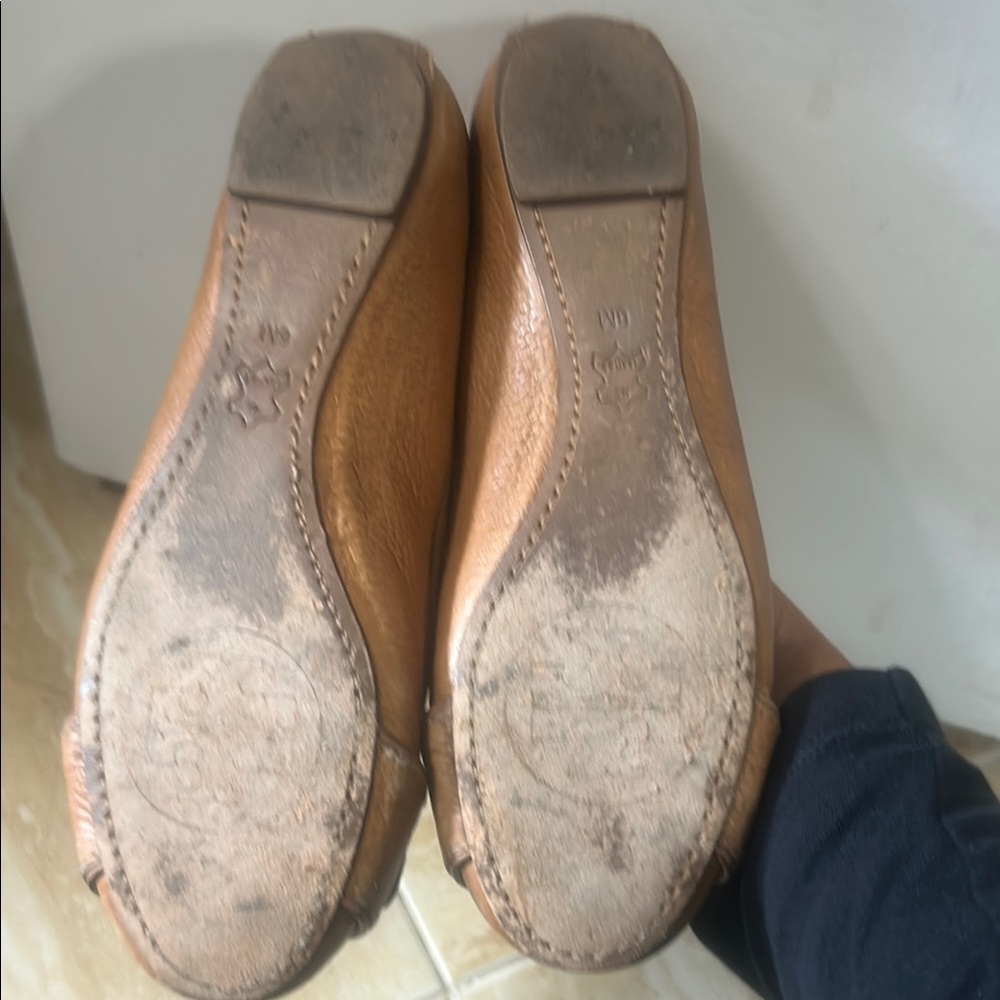 Tory Burch Tan Flats with Gold Embellishment - Picture 2 of 10